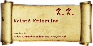 Kristó Krisztina névjegykártya