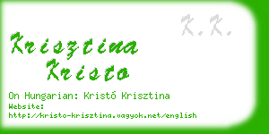 krisztina kristo business card